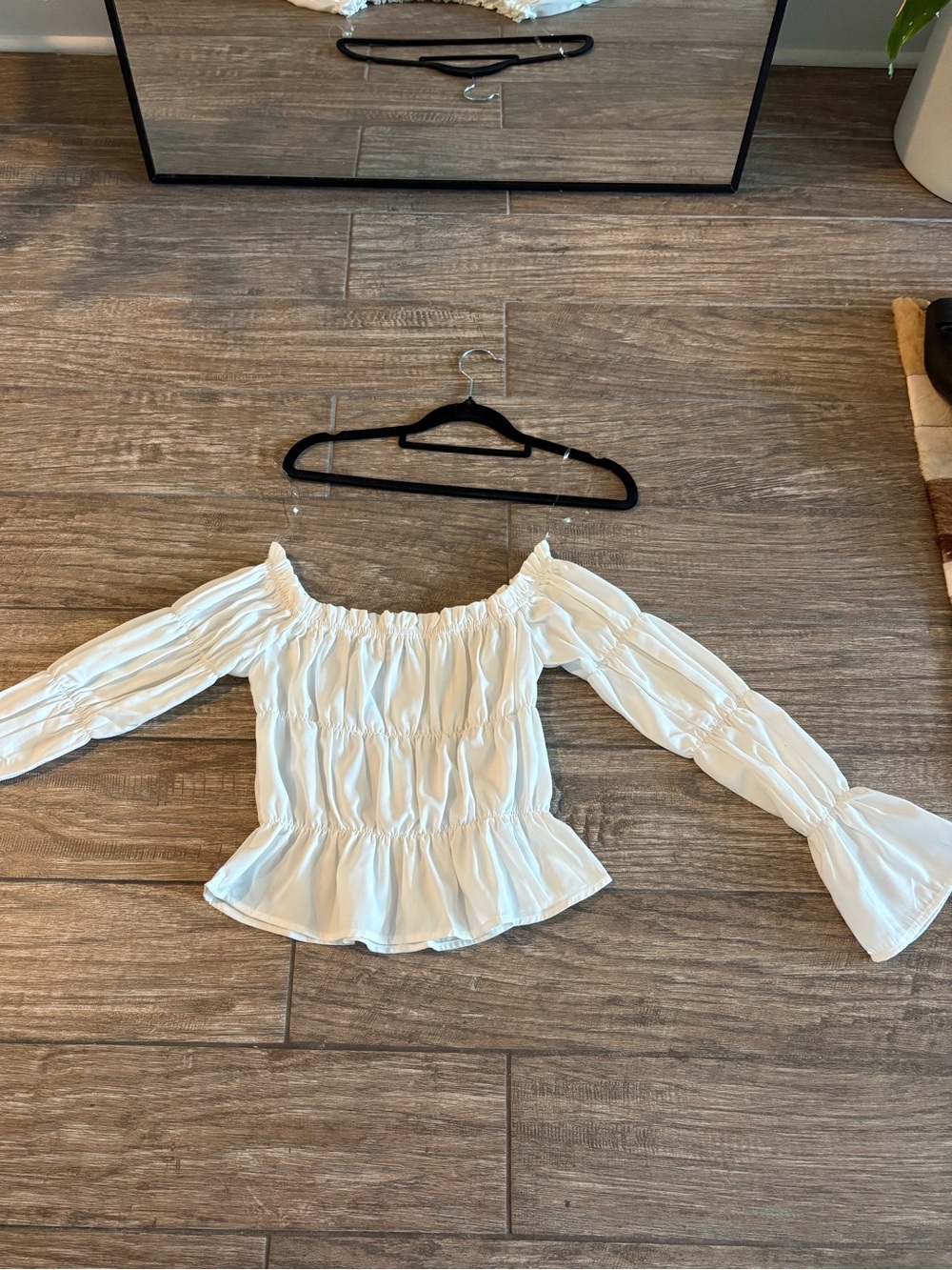 Peppermayo White Off-Shoulder Peasant Top
